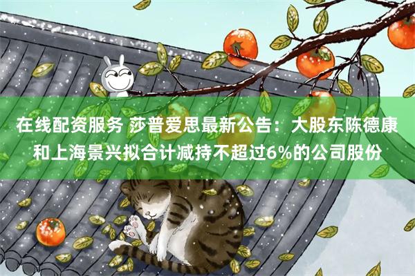 在线配资服务 莎普爱思最新公告：大股东陈德康和上海景兴拟合计减持不超过6%的公司股份