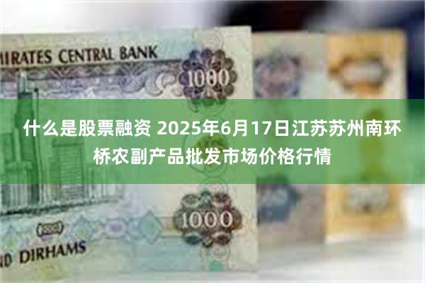 什么是股票融资 2025年6月17日江苏苏州南环桥农副产品批发市场价格行情