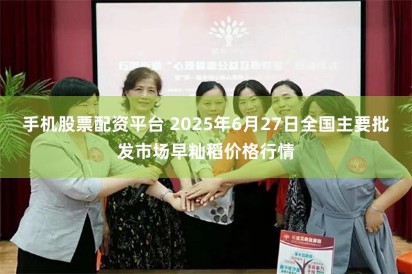 手机股票配资平台 2025年6月27日全国主要批发市场早籼稻价格行情