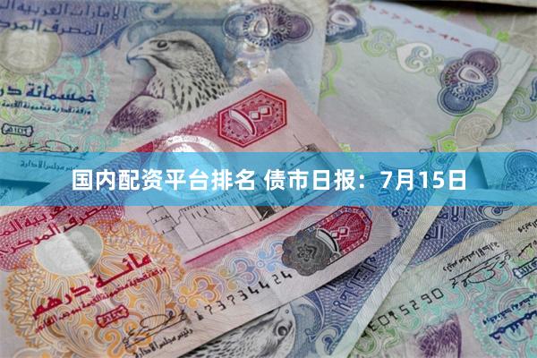 国内配资平台排名 债市日报：7月15日