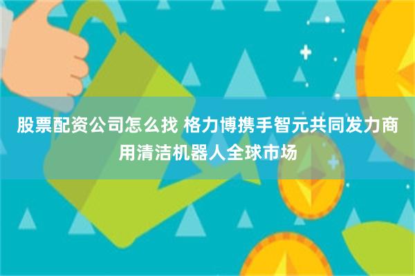 股票配资公司怎么找 格力博携手智元共同发力商用清洁机器人全球市场